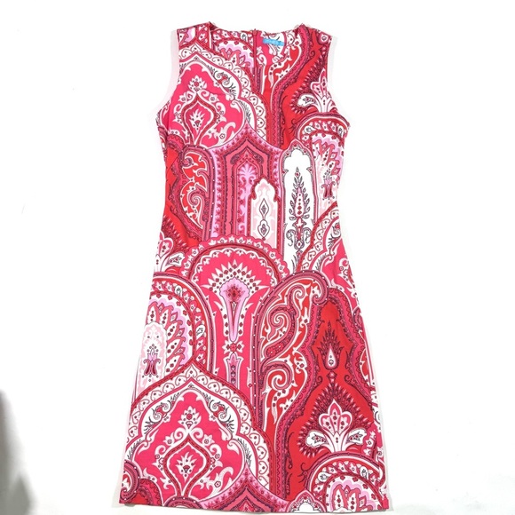J McLaughlin Catalina Cloth Sheath Dress Pink Paisley Prin - Picture 1 of 6